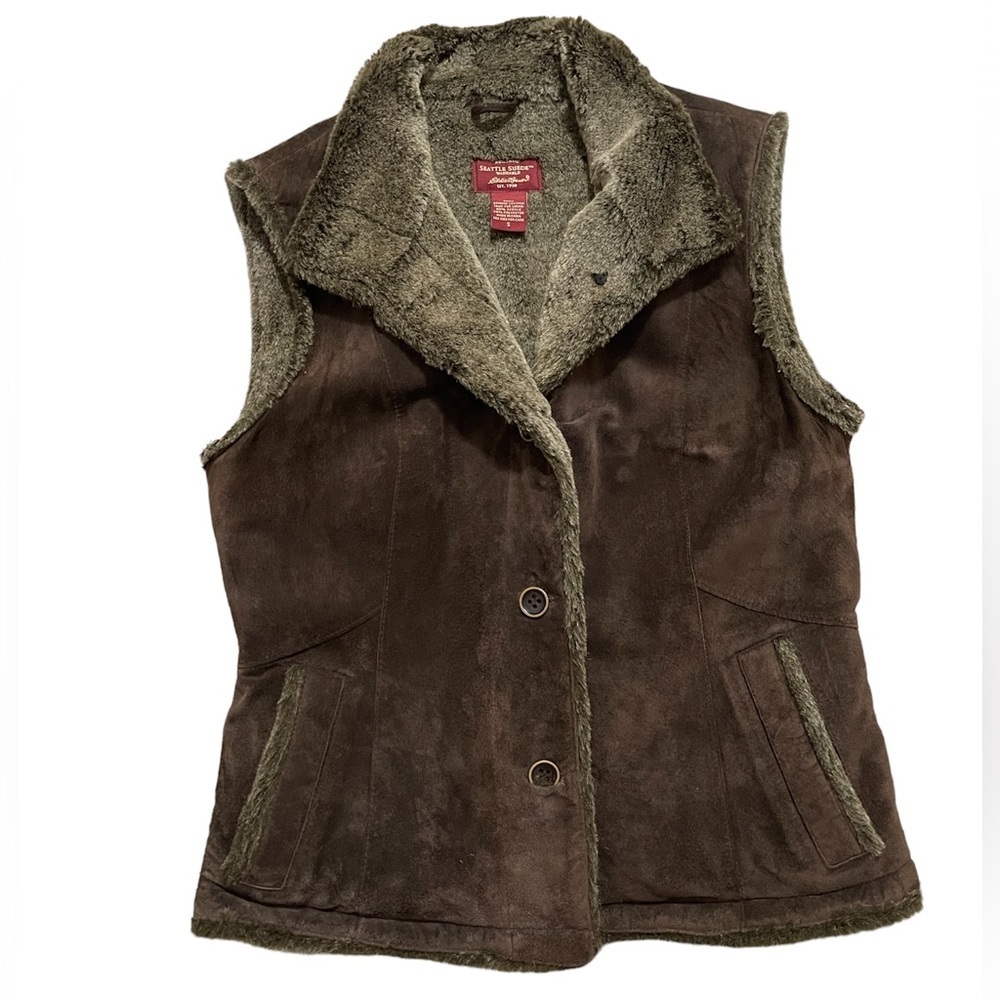 Eddie‎ Bauer Brown Suede Faux Women’s Small Vest